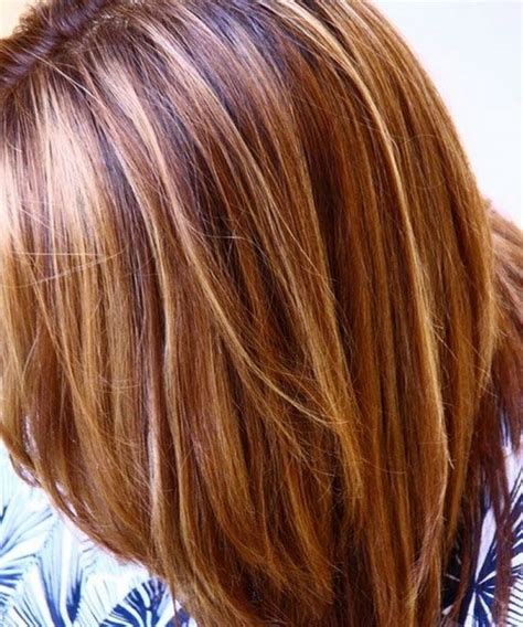 The hair appears fuller, more glossy and healthy. auburn lowlights with blonde highlights - This is pretty ...