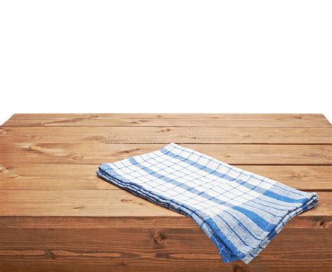 Tablecloth Or Towel Over The Wooden Table Stock Image Image Of
