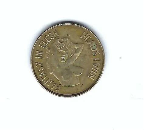 VINTAGE NUDE LADY Heads or Tails Adult Risqué Flipping Coin Adult Token