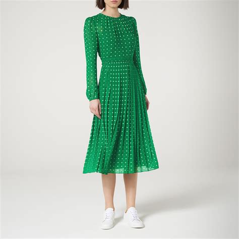 Avery Green Polka Dot Midi Dress Clothing Lkbennett Dresses