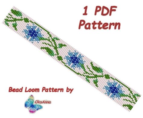 Loom pattern Beaded pattern Flower pattern Bracelet pattern | Etsy
