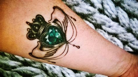 This Is My Tattoo On The Arm The Claddagh Ring With Emerald A Jewel