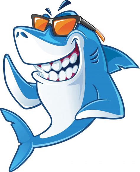 Shark With Sunglasses Premium Vector Art And Illustration Watercolor