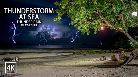 ⚡️ Thunderstorm At Sea Sounds For Sleeping Relaxing Thunder Rain