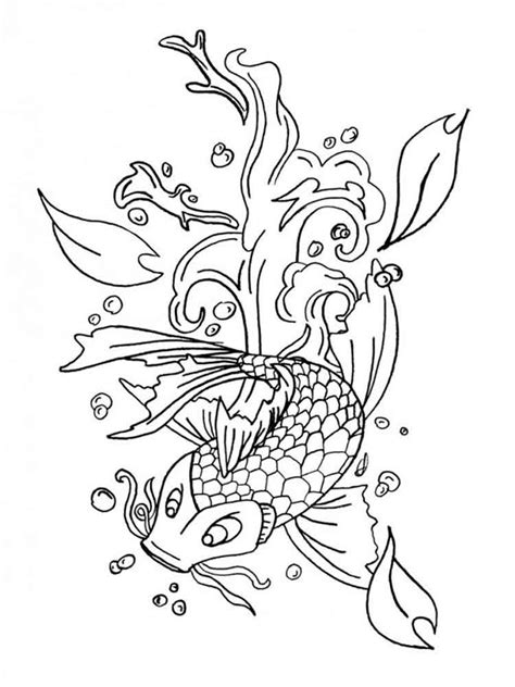 KOI Fish coloring pages for adults. Free Printable KOI Fish coloring pages.