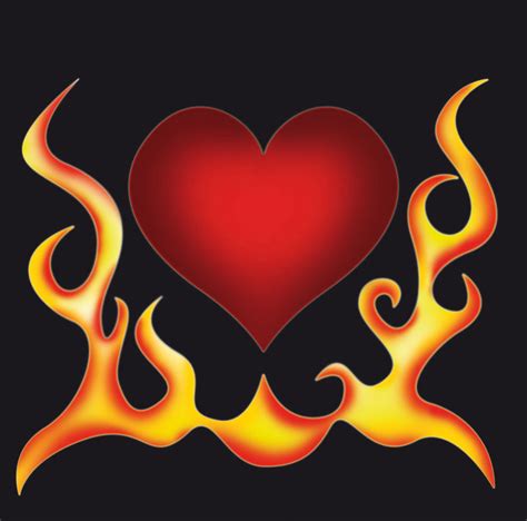Heart With Flames Color By Pinno On Deviantart Clipart Clipartix