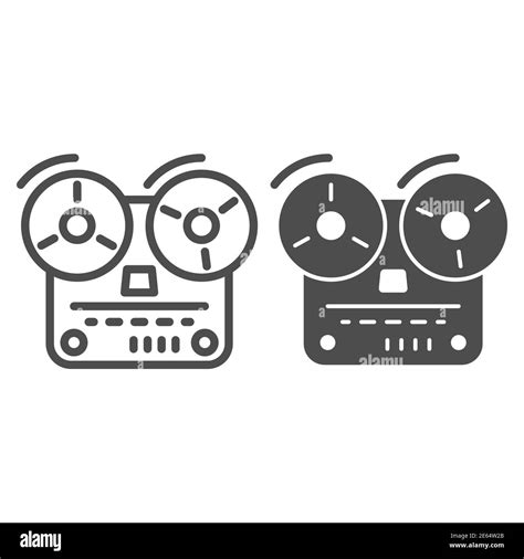 Tape Recorder Line And Solid Icon Music Concept Old Reel Tape