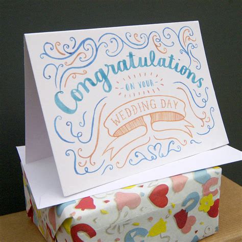 Congratulations Wedding Card By Nic Farrell Illustration