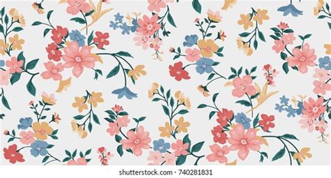 Seamless Floral Pattern Vector Stock Vector Royalty Free Shutterstock