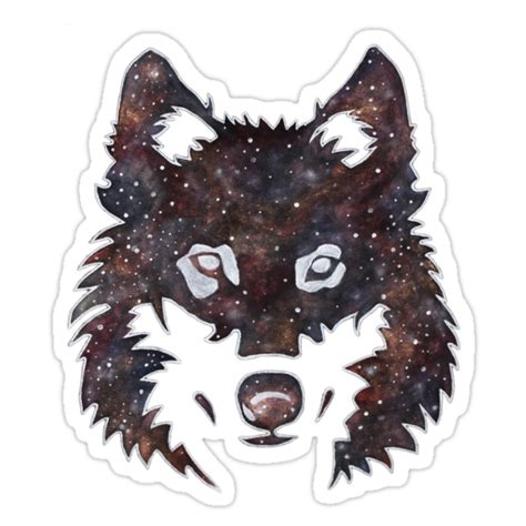 Galaxy Wolf Stickers By Eloisedocking Redbubble