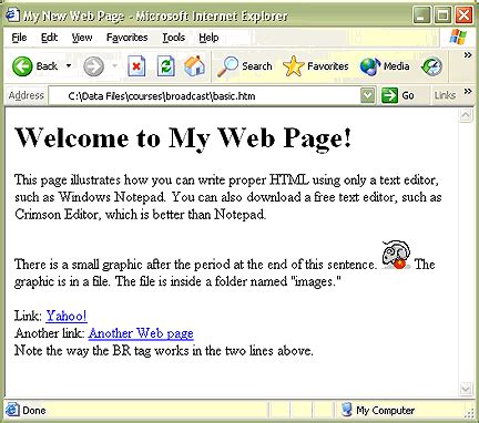 Html (hypertext markup language) is the code that is used to structure a web page and its for example, content could be structured within a set of paragraphs, a list of bulleted points, or using. Basic HTML Page Example