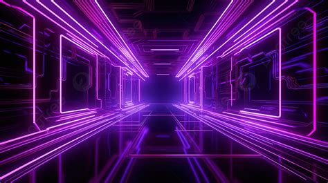 Abstract Purple Neon Light Background In 3d Rendering Perfect For Scifi Technology Concept