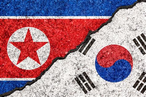 Reunification Of South Korea And North Korea Flags Of South Korea And