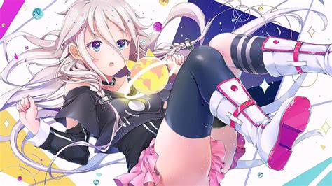 Blonde Long Hair Open Mouth Blue Eyes Thighs Legs Anime Anime Girls Vocaloid Ia