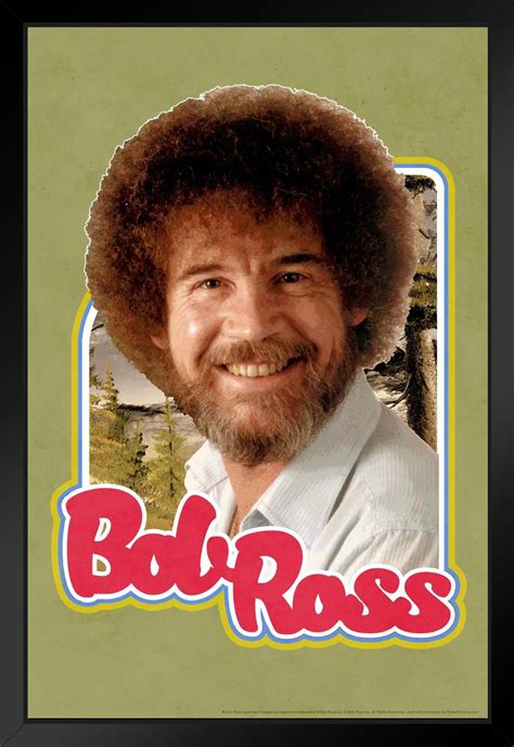 Bob Ross Retro Portrait Green Bob Ross Poster Bob Ross Collection Bob