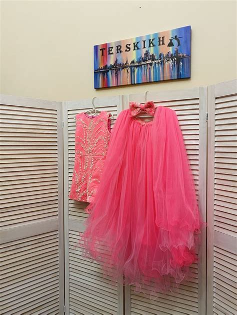 Hot Pink Glitter Pageant Fun Fashion Outfit With Train And Etsy In