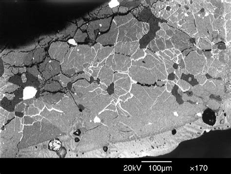 Back Scattered Electron Image Of Portion Of The Meteorite Showing A