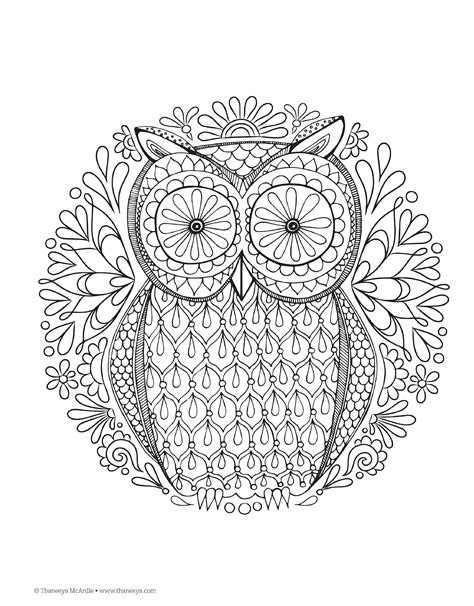 Mandala Kleurplaat Volwassenen Uil