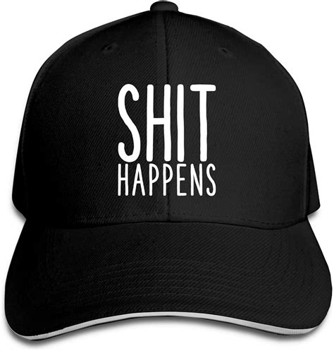 Shit Happens Hat Adjustable Baseball Cap Men Women Beach Sun Hat Black