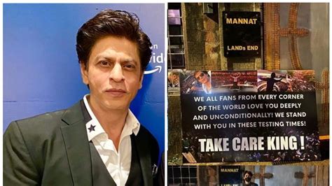 take care king shah rukh khan fans leave messages of support outside mannat news18