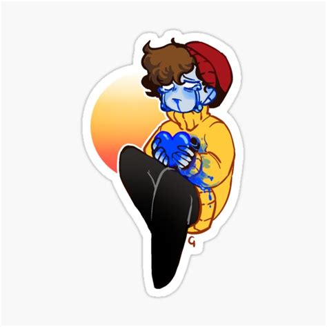 Ghostbur Blue Heart Sticker From Dreamsmp Wilbur Soot Sticker For