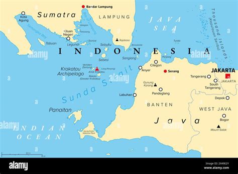 Sunda Strait Indonesia Political Map Strait Between The Indonesian
