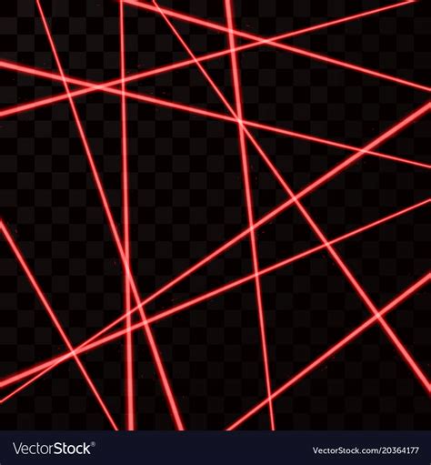 Random Red Laser Mesh Security Red Beams Isolated Vector Image