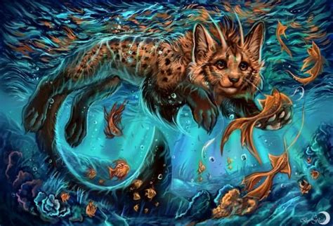 Cat Fish Mythical Creature Art