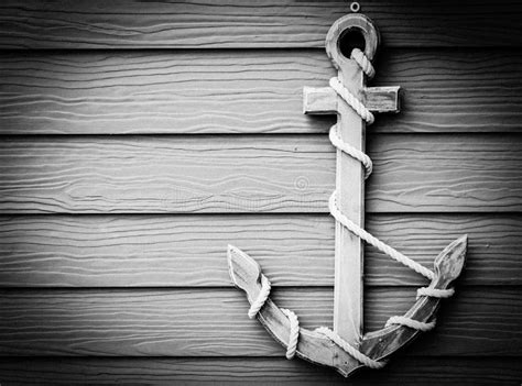 Wooden Anchor On Wall Vintage Background Stock Image Image Of