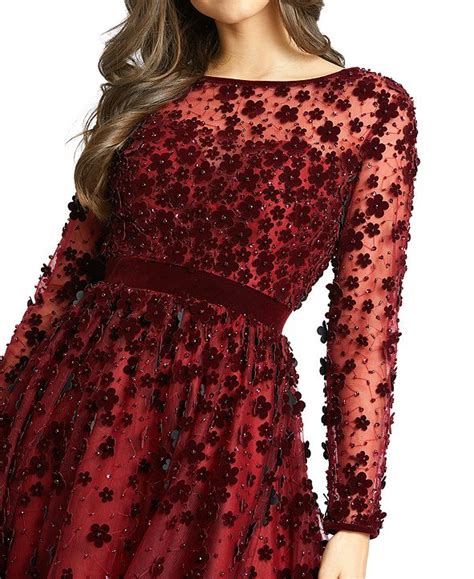 Check spelling or type a new query. MAC DUGGAL Floral-Embellished Fit & Flare Midi Dress ...