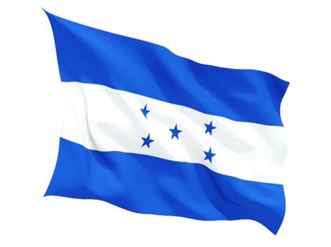 Fluttering flag. Illustration of flag of Honduras png image