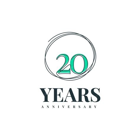 Premium Vector 20 Years Anniversary Label Template Design