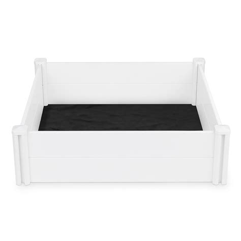 White Vinyl Raised Garden Bed Bed Kit Elevated Ground Planter For