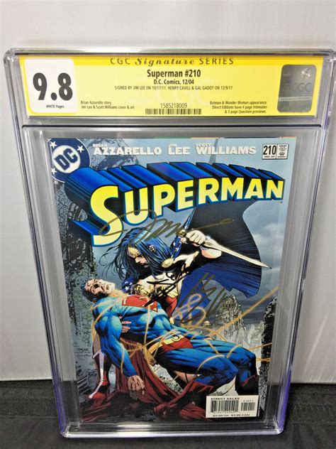 Cgc Ss 98 Superman 210 Signed Gal Gadot Henry