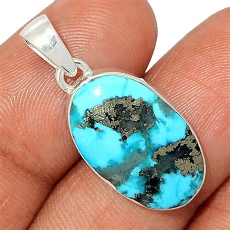 Natural Nishapur Persian Turquoise 925 Sterling Silver Pendant Bp176052