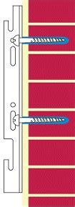 Corrugated wall for transformer tank. Fixings radiators to different types of internal walls