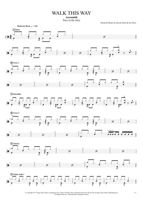 Walk This Way Tab By Aerosmith Guitar Pro Full Score Mysongbook