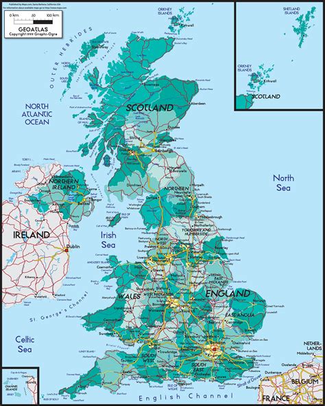 United Kingdom Political Wall Map