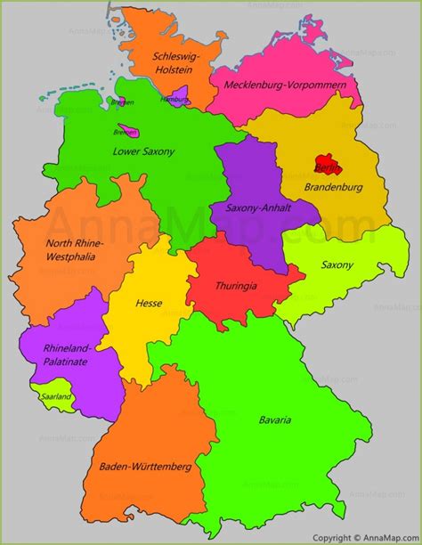 Germany States Map States Of Germany