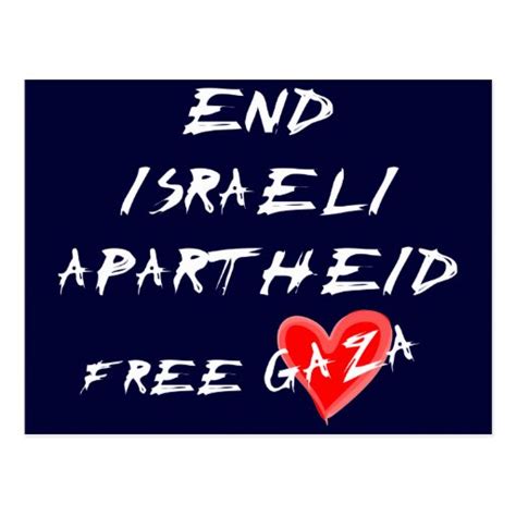 End Israeli Apartheid Free Gaza Postcard Zazzle