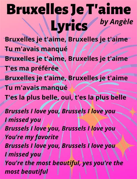 Angèle — Bruxelles Je Taime Lyrics And English Translation