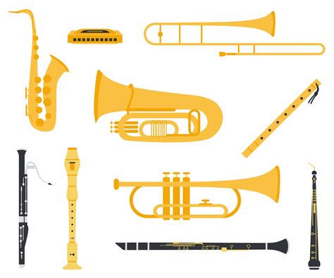 Set Collection Of Musical Instruments With Different Types Include