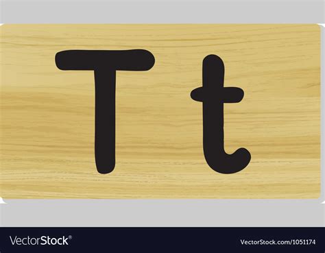 Wooden Letter T Royalty Free Vector Image Vectorstock