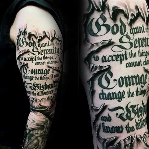 Placing it on the forearm also allows room for the lines to breathe. 50 Serenity Prayer Tattoo Designs For Men - Uplifting Ideas