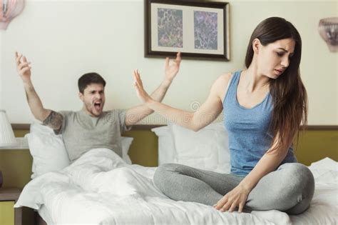 Portrait Of Husband And Wife Arguing With Each Other Stock Image Image Of Conflict
