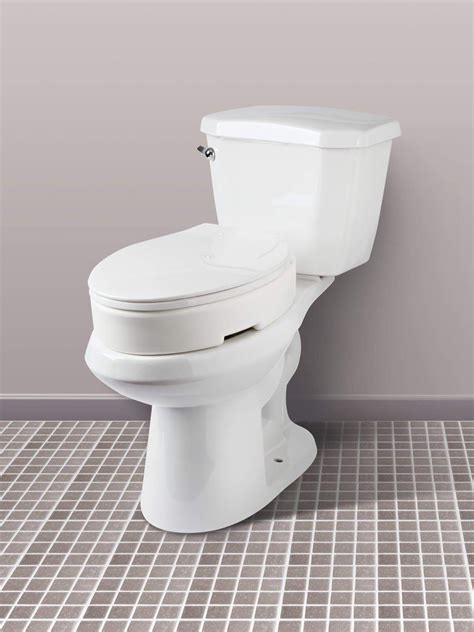 Carex Elongated Hinged Toilet Seat Riser Adds 35 Inches Of Toilet