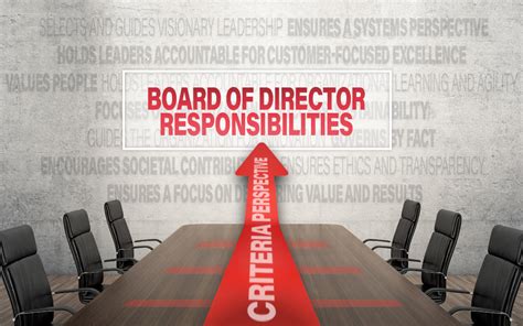 Board Of Director Responsibilities A Baldrige Criteria Perspective Nist
