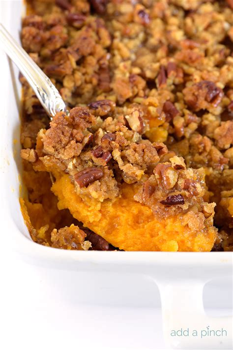 5 pounds red potatoes, quartered 1 (16 ounce) container sour cream ½ cup butter 1 (10.75 ounce) can condensed cream of chicken soup 2 cups shredded cheddar cheese ¼ cup chopped green 2. Southern Sweet Potato Casserole - Cooking | Add a Pinch