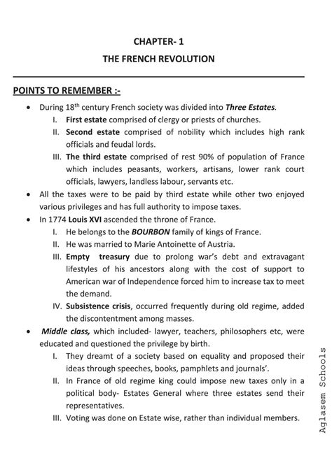 The French Revolution Notes For Class 9 Social Science Pdf Oneedu24