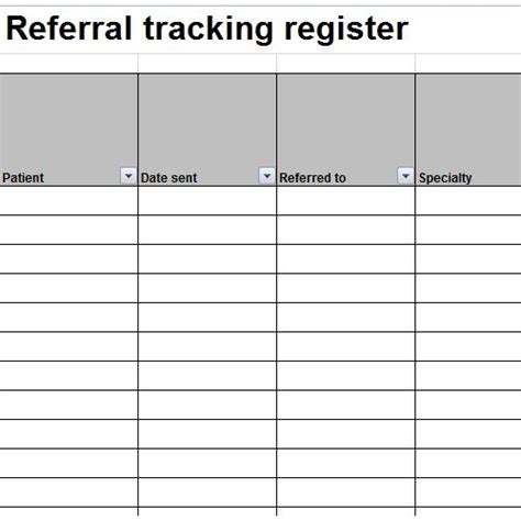 Patient Referral Tracking Template Referrals Templates Patient